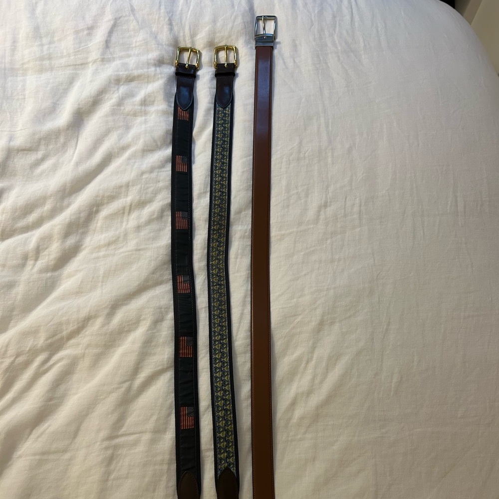 Leather Belt Bundle with Gold and Silver Buckles